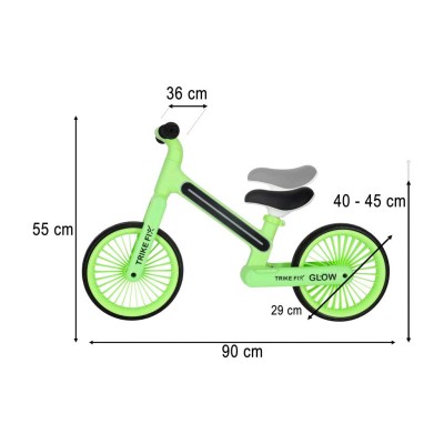 Trike Fix Glow LED neoninės žalios spalvos krosinis dviratis – šaldyti braškių daigai