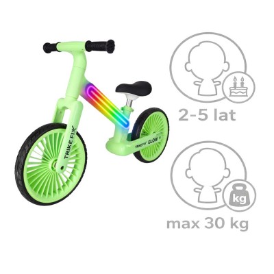 Trike Fix Glow LED neoninės žalios spalvos krosinis dviratis – šaldyti braškių daigai