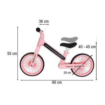 Trike Fix Glow LED krosinis dviratis rožinės spalvos – šaldyti braškių daigai