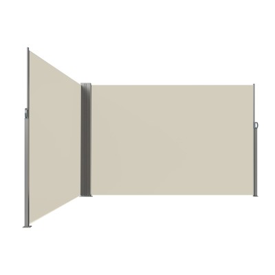 LUARO kampinė šoninė terasos markizė su ištraukiamu ekranu 180 x 620 cm, smėlio spalvos – šaldyti braškių daigai
