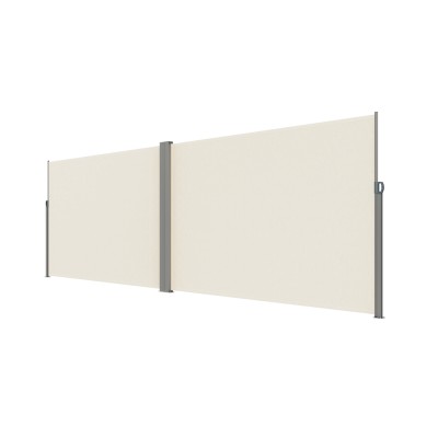 LUARO kampinė šoninė terasos markizė su ištraukiamu ekranu 180 x 620 cm, smėlio spalvos – šaldyti braškių daigai