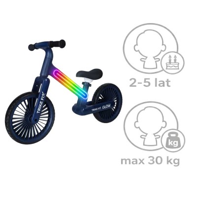 Trike Fix Glow LED krosinis dviratis tamsiai mėlyna – šaldyti braškių daigai