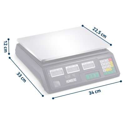Elektroninės prekybinės svarstyklės Humberg MH-190, iki 40 kg (su akumuliatoriumi) – šaldyti braškių daigai