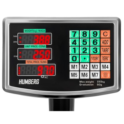Elektroninės pramoninės platforminės svarstyklės Humberg MH-191, iki 150 kg – šaldyti braškių daigai