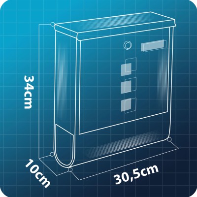Pašto dėžutė 34 × 30,5 × 10 cm antracito spalvos HM861 – šaldyti braškių daigai