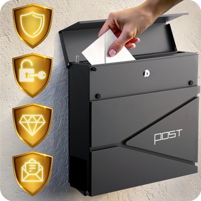 Eraldiseisev postkast 37 × 37 × 10,5 cm antratsiit HM862