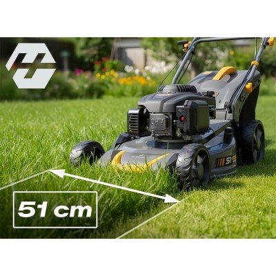 Benzīna zāles pļāvējs ar pārnesumu Humberg HM-601, 51 cm, Loncin 196cc (komplektā ar eļļu) – sertificēti saldēti zemeņu stādi