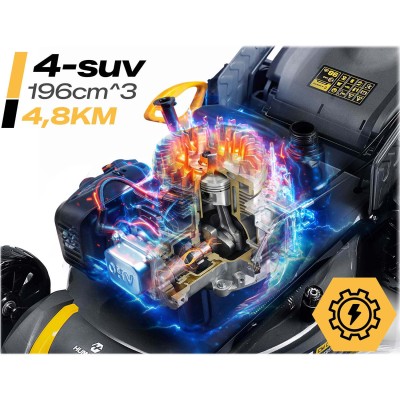 Benzininė vejapjovė su pavara Humberg HM-601, 51 cm, Loncin 196cc (su alyva rinkinyje) – šaldyti braškių daigai