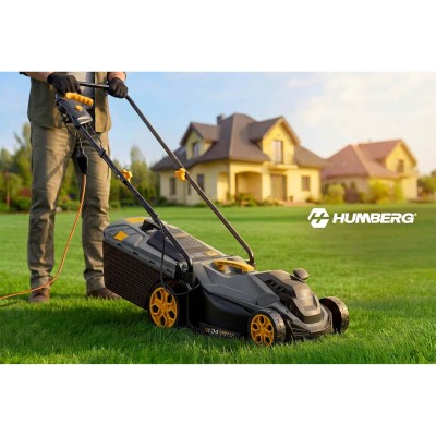 Elektrinė vejapjovė Humberg HM-612, 1400W, 34 cm (aukščio reguliavimas) – šaldyti braškių daigai