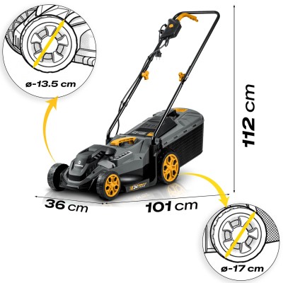 Elektrinė vejapjovė Humberg HM-612, 1400W, 34 cm (aukščio reguliavimas) – šaldyti braškių daigai