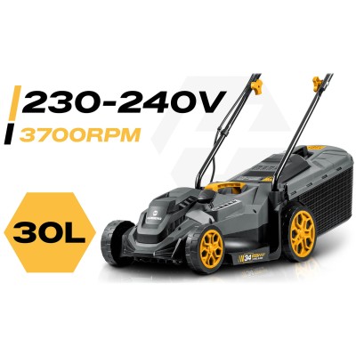 Elektrinė vejapjovė Humberg HM-612, 1400W, 34 cm (aukščio reguliavimas) – šaldyti braškių daigai