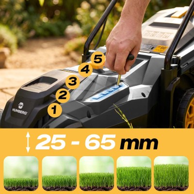 Elektrinė vejapjovė Humberg HM-612, 1400W, 34 cm (aukščio reguliavimas) – šaldyti braškių daigai