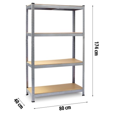 Regał magazynowy metalowy 180 × 90 × 40 cm Cienki 470200