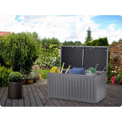 Dārza uzglabāšanas kaste 109 × 51 × 55 cm 270 L pelēka – sertificēti saldēti zemeņu stādi