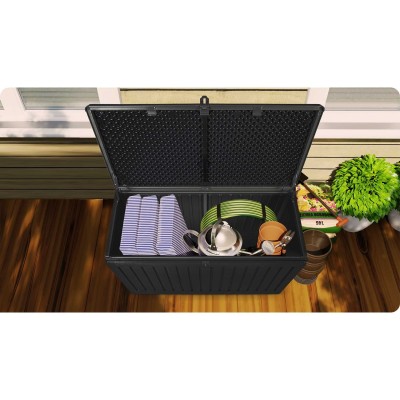 Sodo daiktadėžė 109 × 51 × 55 cm 270 L juoda – šaldyti braškių daigai