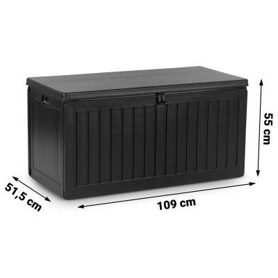 Sodo daiktadėžė 109 × 51 × 55 cm 270 L juoda – šaldyti braškių daigai