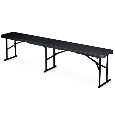 Zestaw cateringowy ogrodowy składany stół + 2 ławki 180 cm Plonos czarny