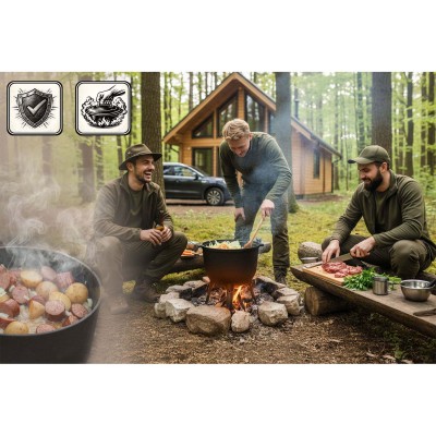Kociołek żeliwny 11l garnek myśliwski pieczonki na ognisko grill BD-482 348210 – sertificēti saldēti zemeņu stādi