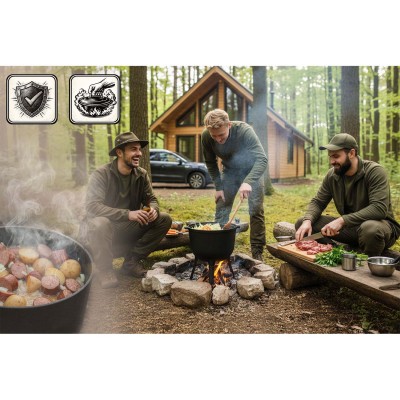 Čuguna katls 8L medību pods ugunskuram/grilam Berdsen BD482 – sertificēti saldēti zemeņu stādi