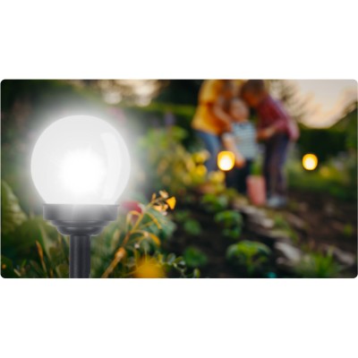 Saulės energijos šviestuvas baltas rutulys 4 vnt. iLumen LS102 – šaldyti braškių daigai