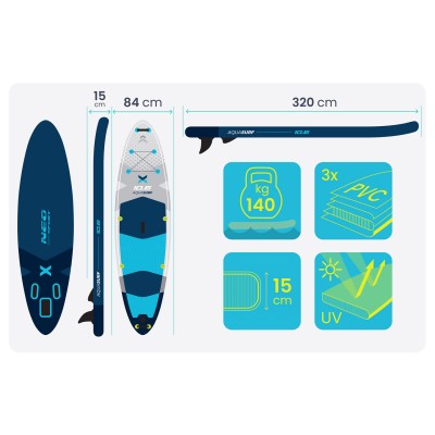 Deska SUP Aquasurf 320 x 84 x 15 cm Neo-Sport 170206 – sertificēti saldēti zemeņu stādi