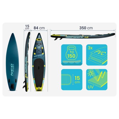 Deska SUP Reefbreak 350 x 81 x 15 cm Neo-Sport 170310 – sertificēti saldēti zemeņu stādi