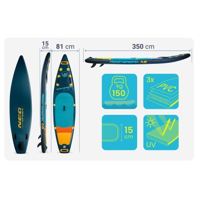 Pompowana deska SUP Reefbreak 350 × 81 × 15 cm Neo-Sport 170311