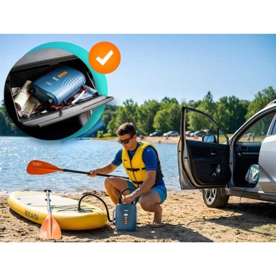 Elektrinė pompa čiužiniui, valčiai ir SUP lentai su 6 antgaliais 12V Neo-Sport NS713 – šaldyti braškių daigai