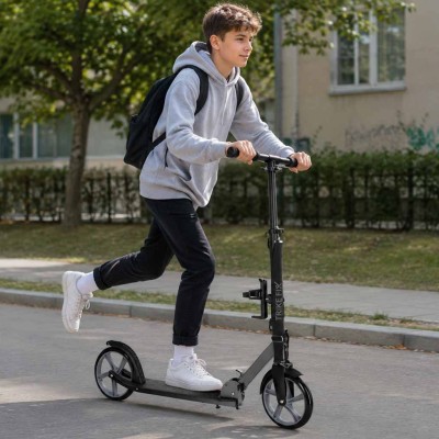 Trike Fix miesto motoroleris sulankstomas 200 mm ratais juodas/pilkas – šaldyti braškių daigai