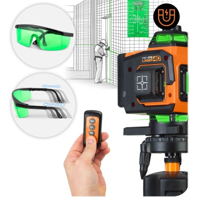 Poziomica laserowa laser krzyżowy w walizce + akcesoria Humberg HM-175 – sertificēti saldēti zemeņu stādi