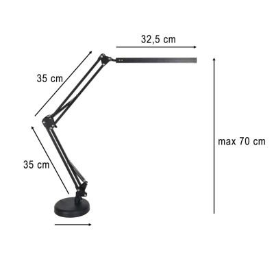 LED stalinis šviestuvas USB pasukama rankena 2 tvirtinimo būdai
