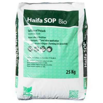 HAIFA SOP BIO Kaaliumsulfaat 0-0-52,5 25KG Avalehele, NPK väetised  Haifa SOP elulugu  Leidke enda lähedal asuv edasimüüja  Võtk